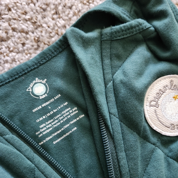 2 Dreamland BABY Weighted Quilted Sleep Sacks GREEN AND BLUE - Picture 2 of 5